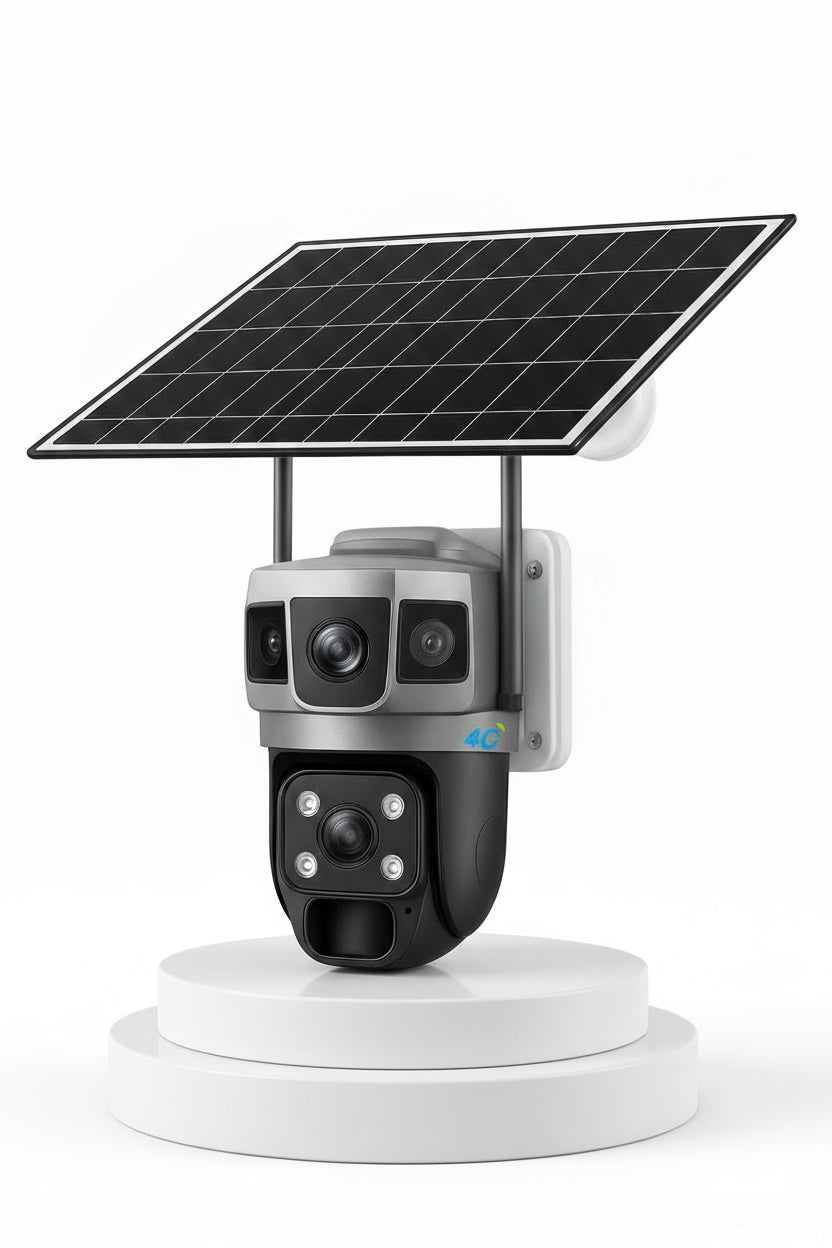 V380 8MP Solar Camera — 360° View, Motion Tracking, Night Vision, IP66